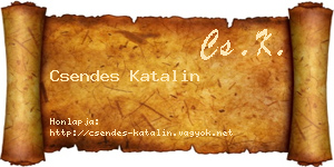Csendes Katalin névjegykártya