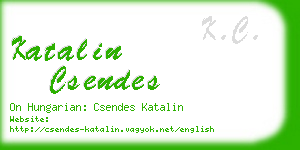 katalin csendes business card